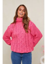 Soft Cashmere Golf w kolorze różowym rozmiar: 34/36. Różowe golfy damskie Soft Cashmere, bez wzorów, z kaszmiru, bez ramiączek. Za 88.23 zł.