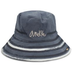Granatowy Modny Kapelusz Damski Anekke. Niebieskie kapelusze damskie Anekke, bez wzorów, z materiału, eleganckie. Za 129.00 zł.