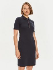 Tommy Hilfiger Sukienka codzienna Slim RWb Tipping Polo 1/2SLV DRS WW0WW42114 Granatowy Slim Fit. Niebieskie sukienki damskie Tommy Hilfiger, bez wzorów, z bawełny, bez ramiączek. Za 439.99 zł.