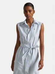 Polo Ralph Lauren Sukienka koszulowa 211973767001 Błękitny Regular Fit. Niebieskie sukienki damskie Polo Ralph Lauren, bez wzorów, z bawełny, bez ramiączek. Za 839.99 zł.