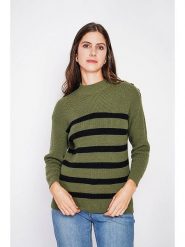 C& Jo Sweter w kolorze zielono-czarnym rozmiar: 38. Czarne swetry klasyczne damskie C& Jo, ze splotem, bez kołnierzyka. Za 121.99 zł.