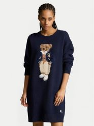 Polo Ralph Lauren Sukienka dzianinowa 211941576001 Granatowy Relaxed Fit. Niebieskie sukienki damskie Polo Ralph Lauren, bez wzorów, z dzianiny, bez ramiączek. Za 1,799.00 zł.