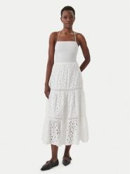 Iconique Sukienka letnia Sirya IC26-007 Biały Regular Fit. Białe sukienki damskie Iconique, bez wzorów, z bawełny, bez ramiączek. Za 499.99 zł.