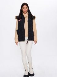 CANADA weather gear Kamizelka pikowana w kolorze czarnym rozmiar: XL. Czarne kamizelki damskie CANADA weather gear, xl, bez wzorów, bez kaptura. Za 173.99 zł.