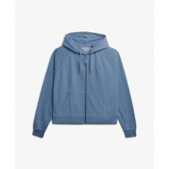 Damska bluza z kapturem zapinana na zamek Superdry Studios. Niebieskie bluzy damskie Superdry, bez wzorów, z kapturem. Za 348.85 zł.