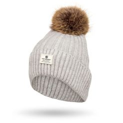 Czapka szara Peterson PTN HAT-07. Szare czapki damskie Peterson, na jesień, bez wzorów, z materiału. Za 41.99 zł.
