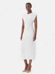 Fracomina Sukienka koktajlowa FS26SD2008W62601 Biały Slim Fit. Białe sukienki damskie Fracomina, bez wzorów, z syntetyku, wizytowe, bez ramiączek. Za 539.99 zł.