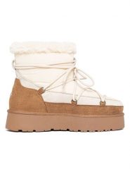 ISLAND BOOT Botki zimowe "Ivan" w kolorze biało-jasnobrązowym rozmiar: 37. Białe botki damskie Island Boot, na zimę, bez obcasa, na platformie, bez zapięcia. Za 200.60 zł.