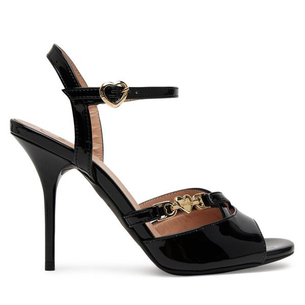 Sandały LOVE MOSCHINO. Czarne sandały damskie Love Moschino, bez wzorów, bez obcasa, na szpilce, bez zapięcia. Za 849.99 zł.