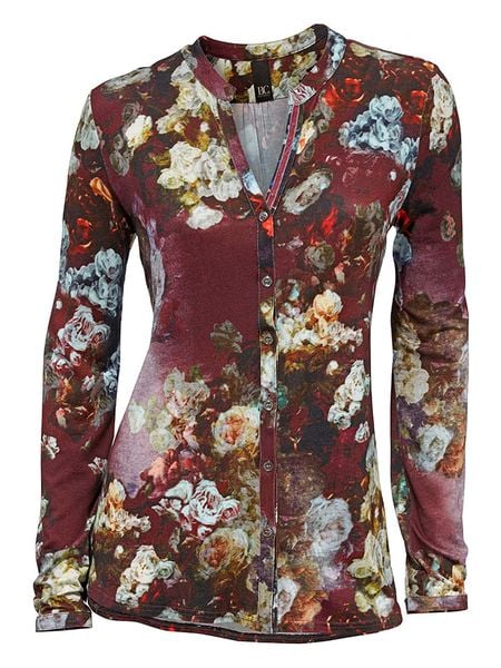 Heine Bluzka w kolorze czerwonym rozmiar: 42. Czerwone bluzki damskie Heine, bez wzorów, bez kołnierzyka, bez ramiączek. Za 140.86 zł.