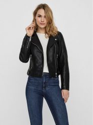 Vero Moda Kurtka z imitacji skóry Kerri 10228728 Czarny Regular Fit. Czarne kurtki damskie Vero Moda, xl, bez wzorów, ze skóry, bez kaptura. Za 259.99 zł.