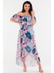 Awama Sukienka w kolorze niebiesko-jasnoróżowym rozmiar: S/M. Niebieskie sukienki damskie Awama, bez wzorów, bez ramiączek. Za 134.99 zł.