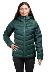 Kurtka puchowa damska Glaceon Pro. Zielone kurtki damskie RAB, s, bez wzorów, z materiału, bez kaptura. Za 1,259.99 zł.