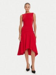 Rinascimento Sukienka koktajlowa CFC0125337003 Czerwony Regular Fit. Czerwone sukienki damskie Rinascimento, bez wzorów, z syntetyku, wizytowe, bez ramiączek. Za 459.99 zł.
