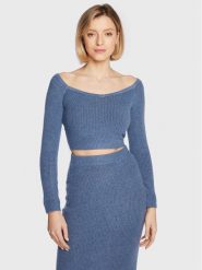 Guess Sweter W3RR09 Z2QA0 Niebieski Slim Fit. Niebieskie swetry klasyczne damskie Guess, m, z syntetyku, bez kołnierzyka. Za 169.99 zł.