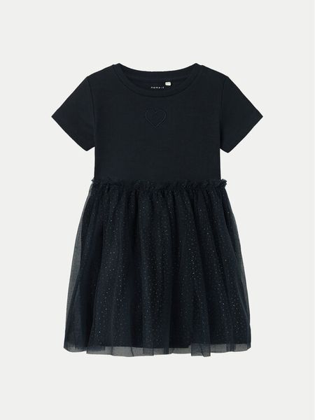 NAME IT Sukienka codzienna Harana 13226043 Granatowy Regular Fit. Niebieskie sukienki dziewczęce Name it, bez wzorów, z bawełny, bez ramiączek, proste. Za 59.99 zł.