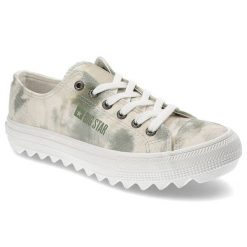 Zielone Trampki Big Star Modne Buty Damskie. Zielone trampki damskie Big Star, bez wzorów, z materiału, bez zapięcia. Za 149.00 zł.