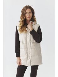 TATUUM Kamizelka puchowa "Kamo" w kolorze kremowym rozmiar: L. Brązowe kamizelki damskie TATUUM, l, bez wzorów, z puchu, bez kaptura. Za 313.27 zł.