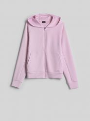 4F Bluza dresowa regular z kapturem damska - różowa XS. Czerwone bluzy damskie 4F, xs, bez wzorów, z dresówki. Za 169.99 zł.