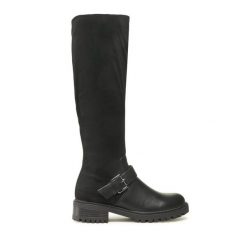 Kozaki Jenny Fairy. Czarne kozaki damskie Jenny Fairy, bez obcasa, na płaskiej podeszwie, bez zapięcia. Za 129.99 zł.