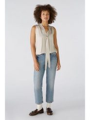 Oui Bluzka w kolorze beżowym rozmiar: 38. Brązowe bluzki damskie Oui, bez wzorów, z wiskozy, bez kołnierzyka, bez ramiączek. Za 104.64 zł.