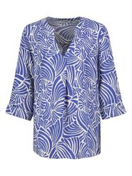 Sublevel Bluzka w kolorze niebiesko-białym rozmiar: S. Niebieskie bluzki damskie Sublevel, s, bez wzorów, z wiskozy, bez kołnierzyka, bez ramiączek. Za 82.99 zł.