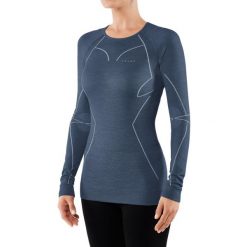 Koszulka Falke manches longues femme Wool-Tech. Niebieskie koszulki damskie Falke, xs, bez wzorów, z wełny, bez kołnierzyka, bez ramiączek. W wyprzedaży za 401.50 zł.