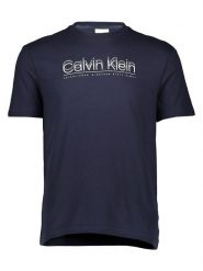 Calvin Klein Koszulka w kolorze granatowym rozmiar: M. Niebieskie bluzki damskie Calvin Klein, m, bez wzorów, z bawełny, bez kołnierzyka, bez ramiączek. Za 104.99 zł.