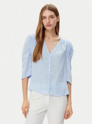 Morgan Bluzka 251-CALA Błękitny Regular Fit. Niebieskie bluzki damskie Morgan, bez wzorów, z syntetyku, bez kołnierzyka, bez ramiączek. Za 149.99 zł.