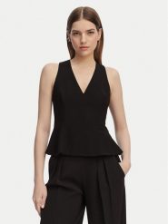 HUGO Bluzka Carmint 50559304 Czarny Slim Fit. Czarne bluzki damskie Hugo, bez wzorów, z syntetyku, bez kołnierzyka, bez ramiączek. Za 799.99 zł.