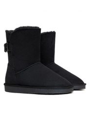 ISLAND BOOT Kozaki zimowe "Boulder" w kolorze czarnym rozmiar: 36. Czarne kozaki damskie Island Boot, na zimę, z materiału, bez obcasa, bez zapięcia. Za 130.99 zł.