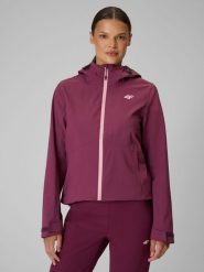4F Kurtka trekkingowa membrana 10000 damska - fioletowa S. Fioletowe kurtki damskie 4F, m, bez wzorów, bez kaptura. Za 399.99 zł.