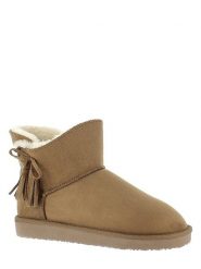 ISLAND BOOT Botki zimowe "Cullen" w kolorze jasnobrązowym rozmiar: 37. Brązowe botki damskie Island Boot, na zimę, z materiału, bez obcasa, bez zapięcia. Za 120.95 zł.