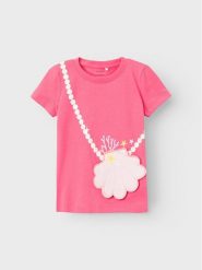 NAME IT T-Shirt Zuzzie 13226878 Różowy Regular Fit. Czerwone koszulki i t-shirty dziewczęce Name it, bez wzorów, z bawełny, bez kołnierzyka, bez ramiączek. Za 94.99 zł.