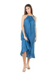 Isla Bonita by SIGRIS Sukienka w kolorze niebieskim rozmiar: XL. Niebieskie sukienki damskie Isla Bonita by SIGRIS, bez wzorów, z bawełny, bez ramiączek. Za 96.83 zł.