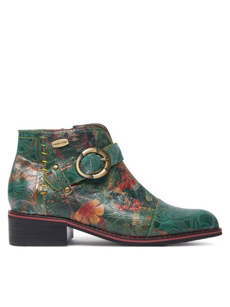 Laura Vita Botki Alice 12 Zielony. Zielone botki damskie LAURA VITA, ze skóry, bez obcasa, na płaskiej podeszwie, bez zapięcia. Za 389.99 zł.