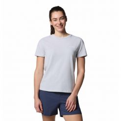 Koszulka damska Columbia Sun Trek Short Sleeve II Tee z krótkim rękawem. Czerwone koszulki damskie Columbia, l, bez wzorów, bez kołnierzyka, bez ramiączek. Za 103.99 zł.