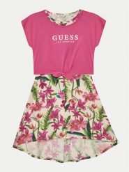 Guess Sukienka codzienna J5GK13 K6YW4 Różowy Regular Fit. Czerwone sukienki dziewczęce Guess, z aplikacjami, z bawełny, bez ramiączek, proste. Za 149.99 zł.