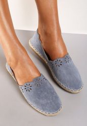 Niebieskie Espadryle Mooch. Niebieskie espadryle damskie Renee, z aplikacjami, bez obcasa, na płaskiej podeszwie. Za 54.99 zł.