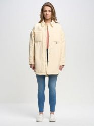 BIG STAR Płaszcz przejściowy w kolorze kremowym rozmiar: L. Brązowe płaszcze damskie Big Star, l, bez wzorów, bez kaptura. Za 214.99 zł.