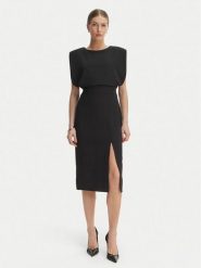 Rinascimento Sukienka koktajlowa CFC0127570003 Czarny Slim Fit. Czarne sukienki damskie Rinascimento, bez wzorów, z syntetyku, wizytowe, bez ramiączek. Za 549.99 zł.
