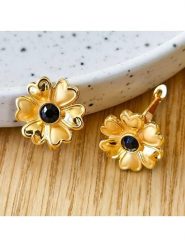 LA CHIQUITA Pozłacane kolczyki z kryształami rozmiar: onesize. Czarne kolczyki damskie LA CHIQUITA, z kryształem, pozłacane, z zapięciem typu bigiel. Za 117.73 zł.