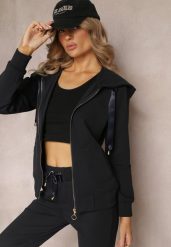 Czarna Rozsuwana Bluza z Kapturem Lecua. Czarne bluzy damskie Renee, xl, bez wzorów, z kapturem. Za 74.99 zł.
