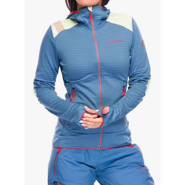 Bluza z kapturem damska La Sportiva Lucendro Thermal Hoody. Niebieskie bluzy damskie La Sportiva, m, bez wzorów, z kapturem. Za 702.99 zł.