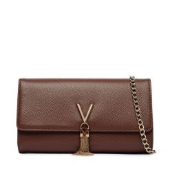Torebka Valentino. Brązowe torebki wieczorowe damskie Valentino, bez wzorów, bez dodatków. Za 369.99 zł.