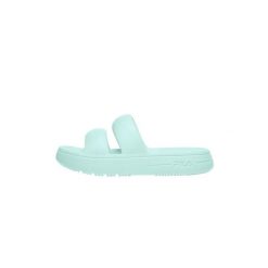 Klapki damskie Fila Superbubble. Niebieskie klapki damskie Fila, bez wzorów, bez obcasa, bez zapięcia. Za 79.00 zł.