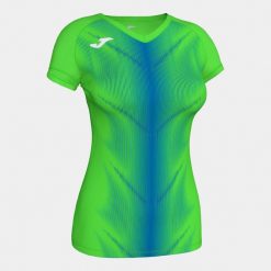 Koszulka z krótkim rękawem damska Joma Olympie. Niebieskie bluzki damskie Joma, xl, bez wzorów, z materiału, bez kołnierzyka, bez ramiączek. W wyprzedaży za 84.50 zł.