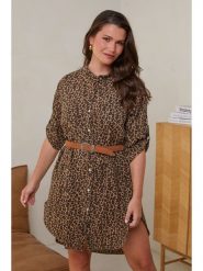 Curvy Lady Tunika w kolorze brązowym rozmiar: 48/50. Brązowe tuniki damskie Curvy Lady, bez wzorów, z bawełny, klasyczne, bez kołnierzyka, bez ramiączek. Za 105.38 zł.