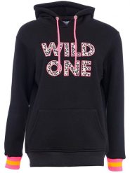 Zwillingsherz Bluza "Dorota" w kolorze czarnym rozmiar: S/M. Czarne bluzy damskie Zwillingsherz, m, bez wzorów, z kapturem. Za 226.45 zł.