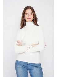 C& Jo Golf w kolorze białym rozmiar: 38. Białe golfy damskie C& Jo, bez wzorów, ze splotem, bez ramiączek. Za 109.00 zł.